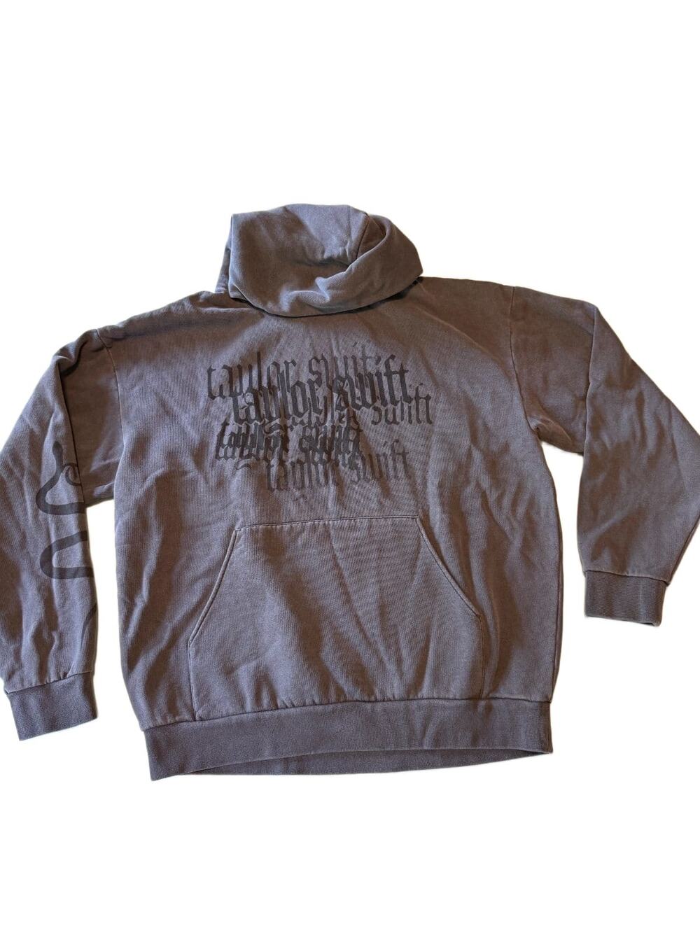 Taylor Swift Reputation Oversized Hoodie M/L Gray Official Merch Snake Sweatshir